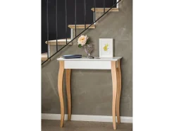 Mesa Consola Pequena 65 x 35 cm Lillo Branco Giz