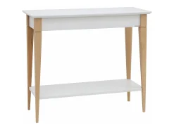 Mesa Consola Pequena Com Prateleira 85 x 35 cm Mimo Branca