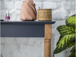 Mesa Consola Pequena Com Prateleira 85 x 35 cm Mamo Castanho Bege