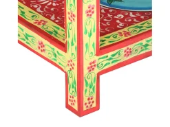 Mesa consola pintada à mão 80x35x75 cm mangueira maciça