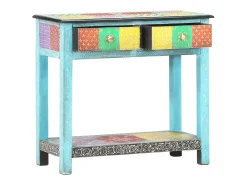 Mesa consola pintada à mão 80x35x75 cm mangueira maciça