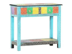 Mesa consola pintada à mão 80x35x75 cm mangueira maciça