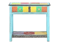 Mesa consola pintada à mão 80x35x75 cm mangueira maciça PT574825