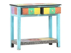 Mesa consola pintada à mão 80x35x75 cm mangueira maciça PT574825