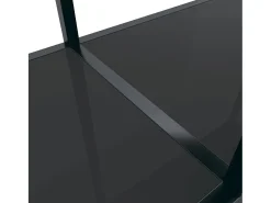 Mesa consola preto 200x35x75,5 cm vidro temperado