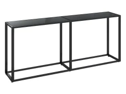 Mesa consola preto 180x35x75,5 cm vidro temperado PT797849