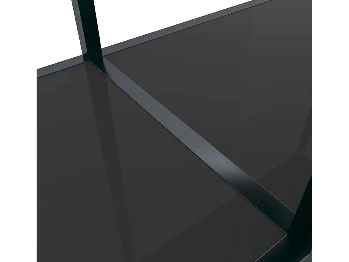Mesa consola preto 180x35x75,5 cm vidro temperado PT615636