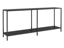 Mesa consola preto 180x35x75,5 cm vidro temperado PT615636