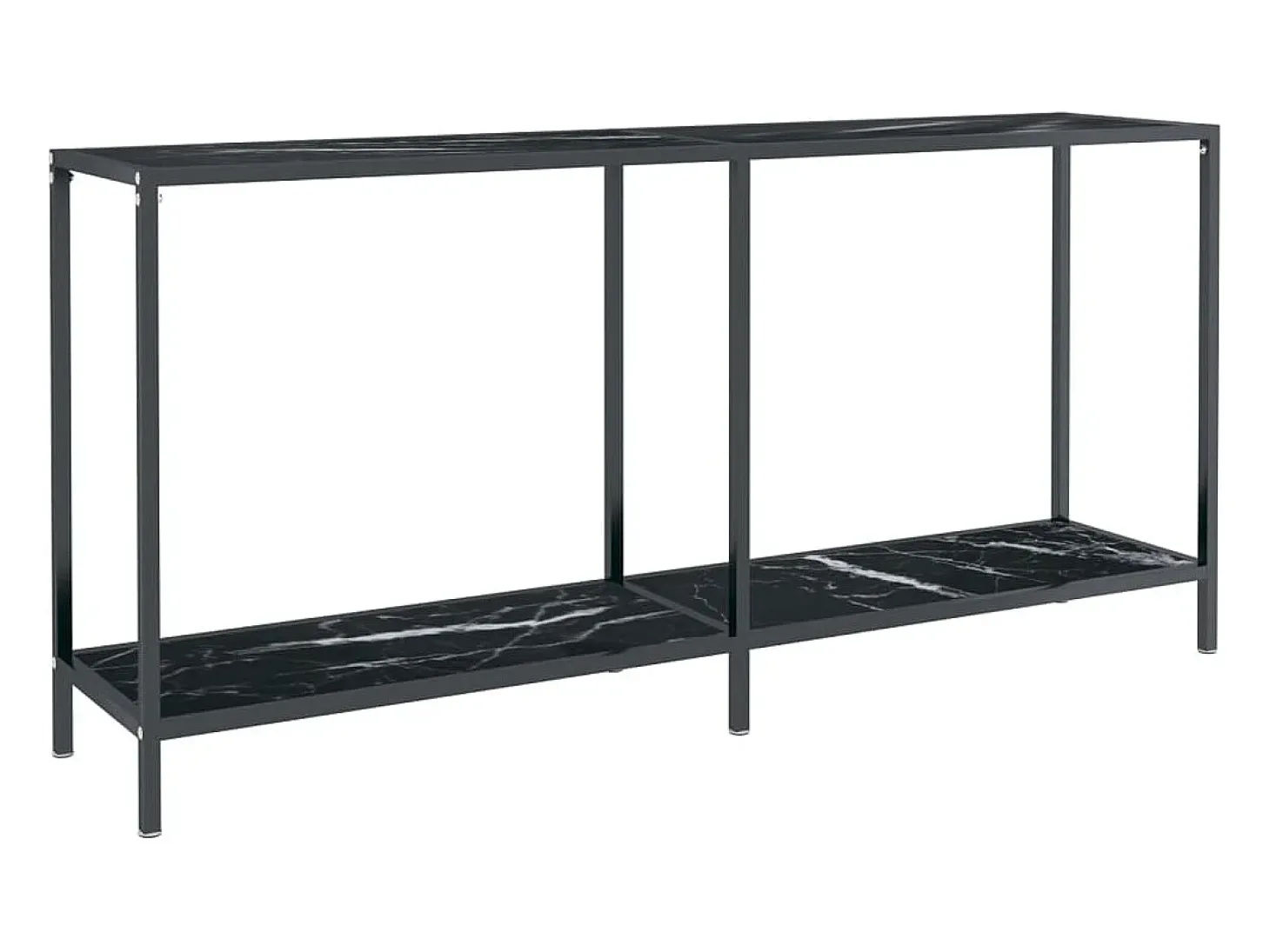 Mesa consola preto 160x35x75,5 cm vidro temperado