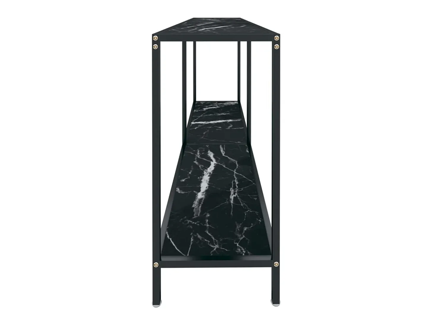 Mesa consola preto 160x35x75,5 cm vidro temperado