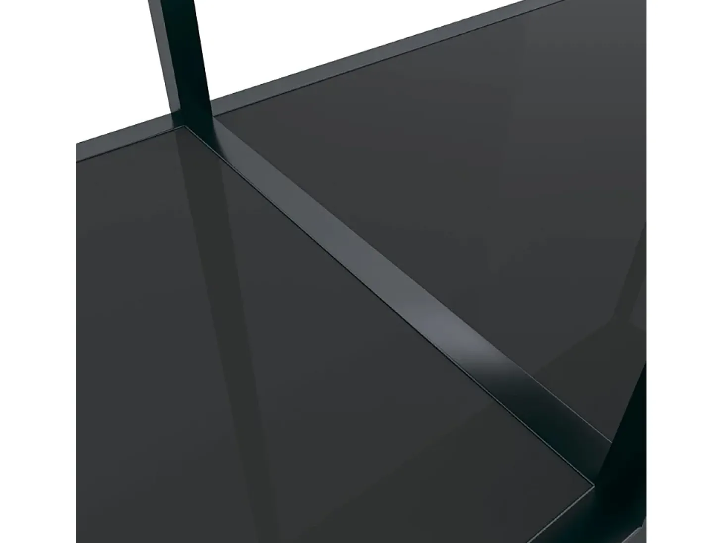 Mesa consola preto 140x35x75,5 cm vidro temperado