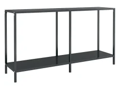 Mesa consola preto 140x35x75,5 cm vidro temperado