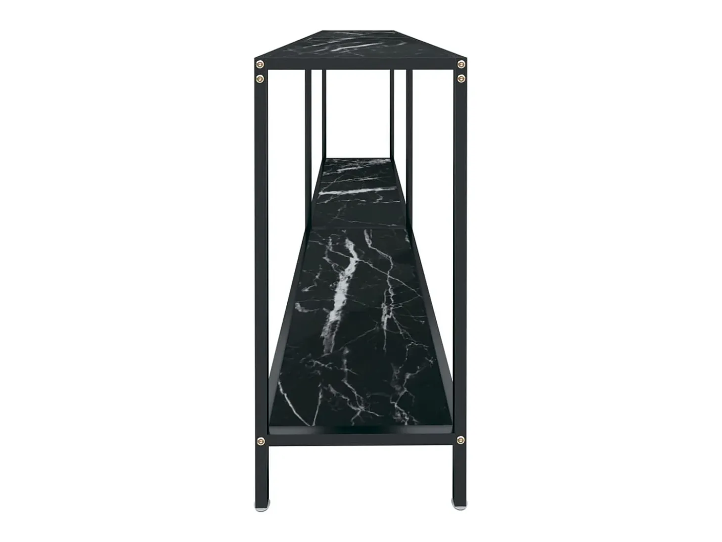 Mesa consola preto 180x35x75,5 cm vidro temperado PT942541