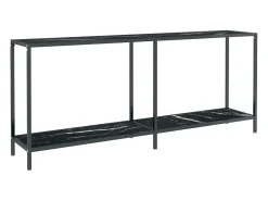 Mesa consola preto 180x35x75,5 cm vidro temperado PT942541