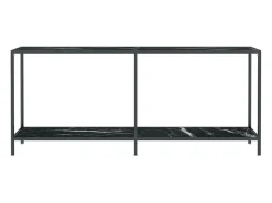 Mesa consola preto 180x35x75,5 cm vidro temperado PT942541