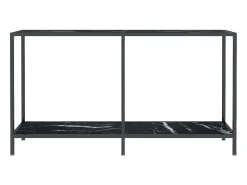 Mesa consola preto 140x35x75,5 cm vidro temperado PT899882