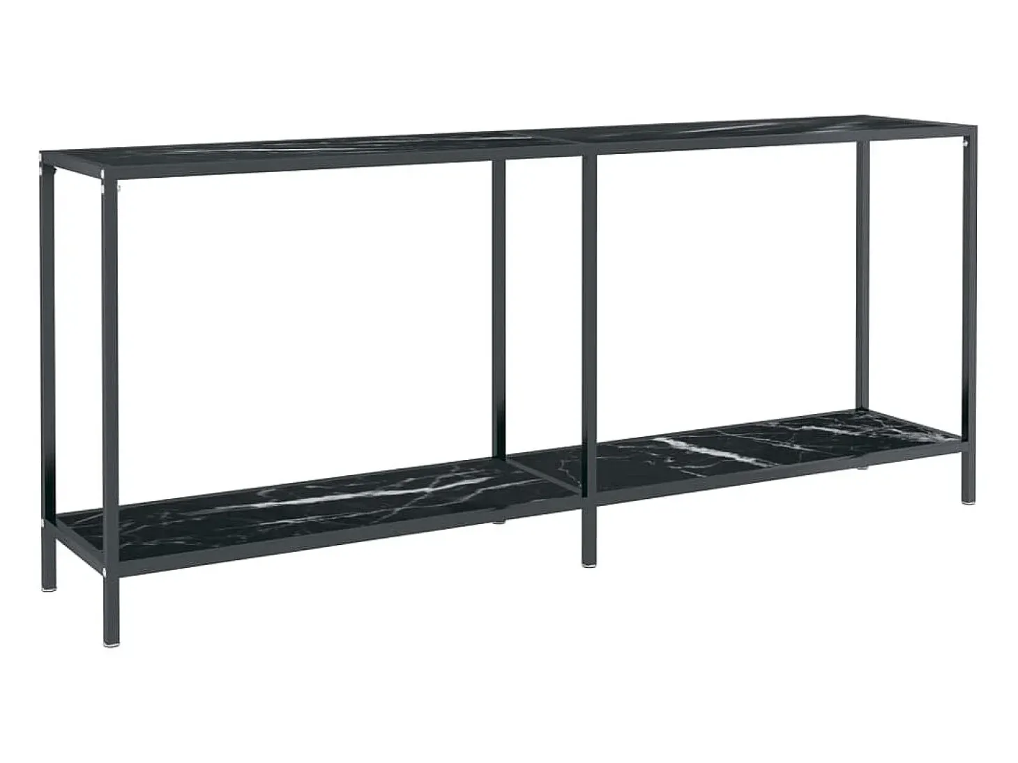 Mesa consola preto 180x35x75,5 cm vidro temperado