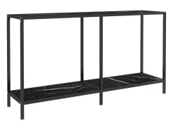 Mesa consola preto 140x35x75,5 cm vidro temperado