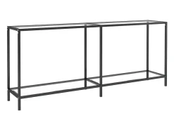 Mesa consola transparente 180x35x75,5 cm vidro temperado PT828689