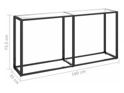 Mesa consola transparente 160x35x75,5 cm vidro temperado