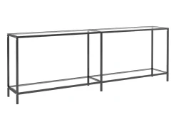 Mesa consola transparente 220x35x75,5 cm vidro temperado