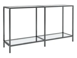 Mesa consola transparente 140x35x75,5 cm vidro temperado