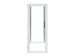 Mesa consola 70x30x70 cm aço inoxidável e vidro prateado PT948261