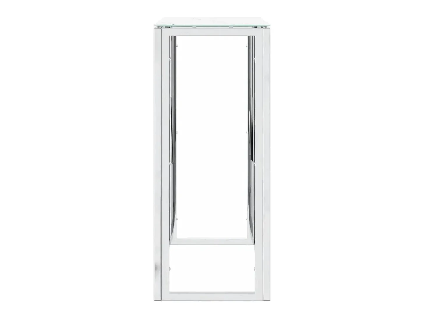 Mesa consola 70x30x70 cm aço inoxidável e vidro prateado PT948261