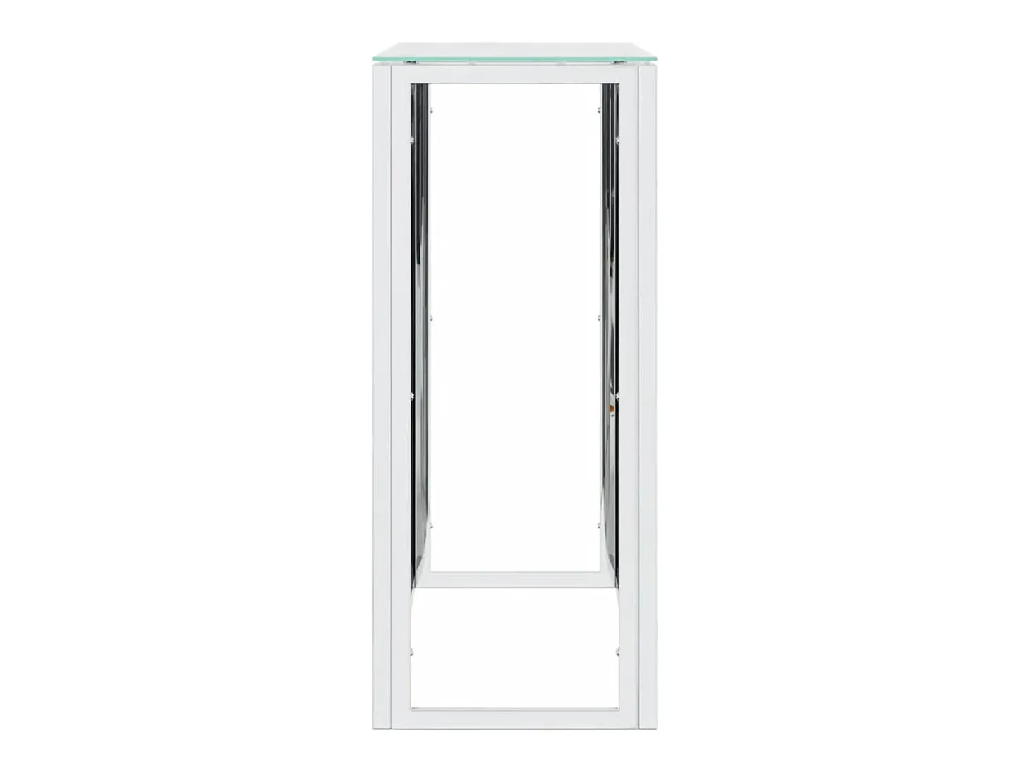 Mesa consola 110x30x70 cm aço inoxidável e vidro PT183754