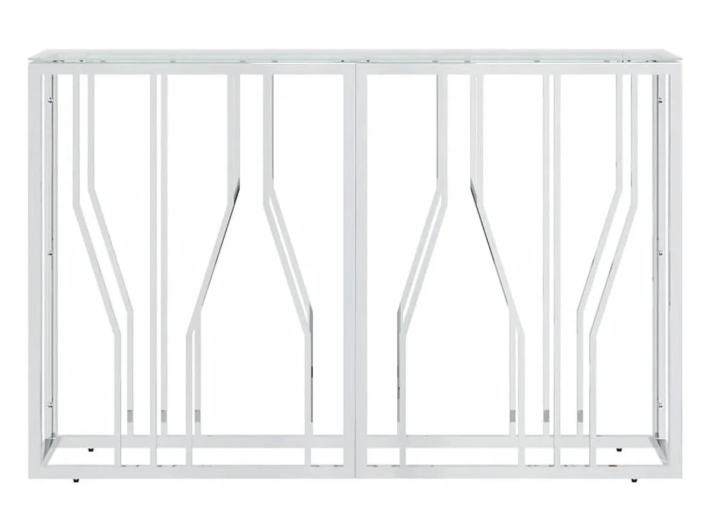 Mesa consola 110x30x70 cm aço inoxidável e vidro PT183754