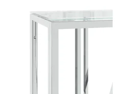 Mesa consola 110x30x70 cm aço inoxidável e vidro PT183754