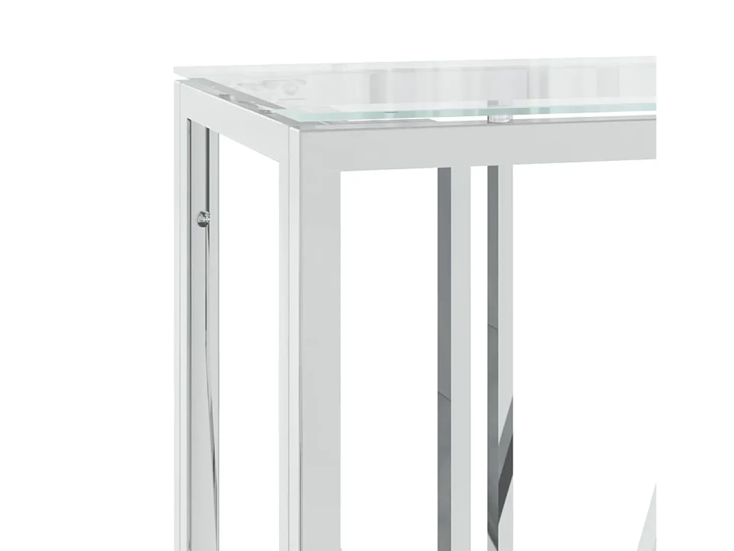 Mesa consola 110x30x70 cm aço inoxidável e vidro PT183754
