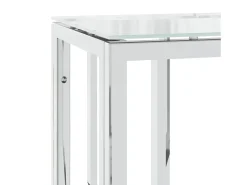 Mesa consola 70x30x70 cm aço inoxidável e vidro