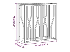 Mesa consola 70x30x70 cm aço inoxidável e vidro