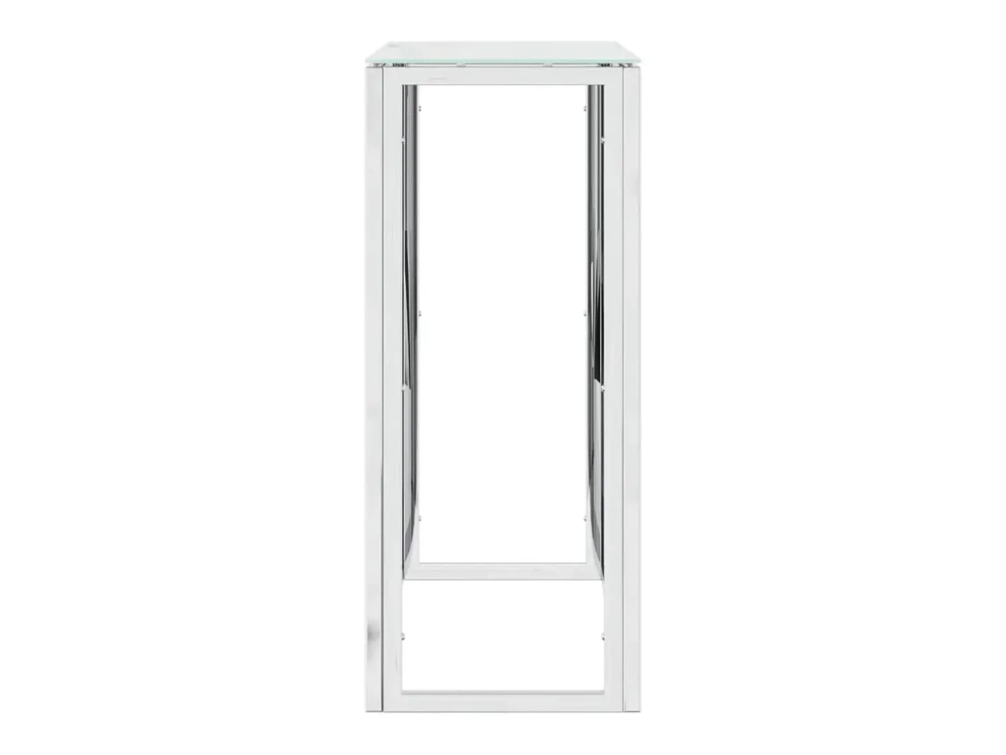 Mesa consola 70x30x70 cm aço inoxidável e vidro