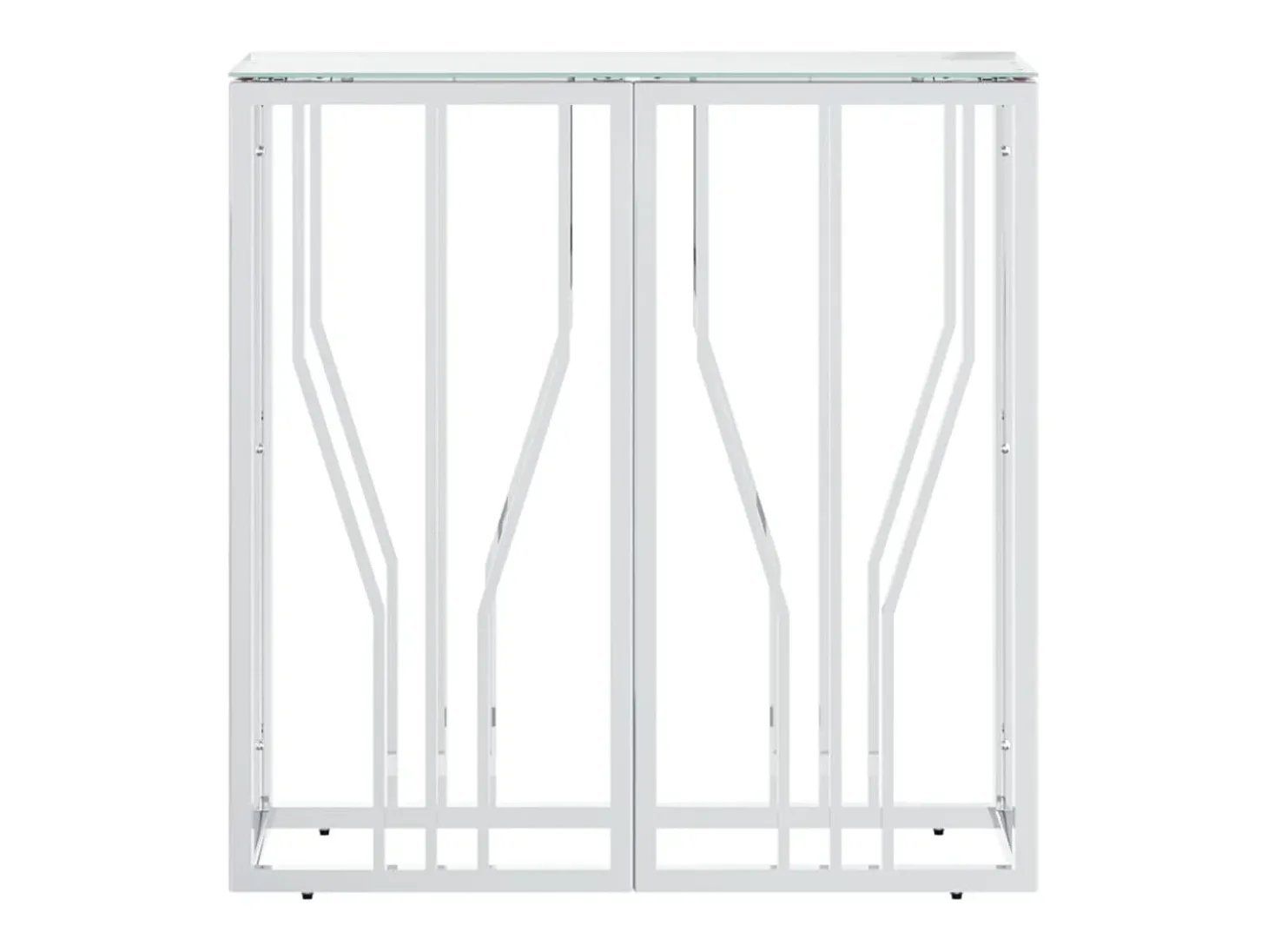 Mesa consola 70x30x70 cm aço inoxidável e vidro PT749282