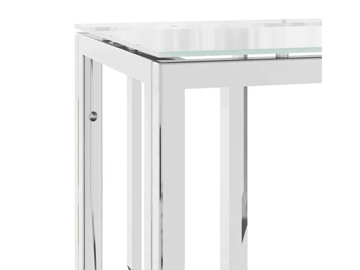 Mesa consola 70x30x70 cm aço inoxidável e vidro PT749282