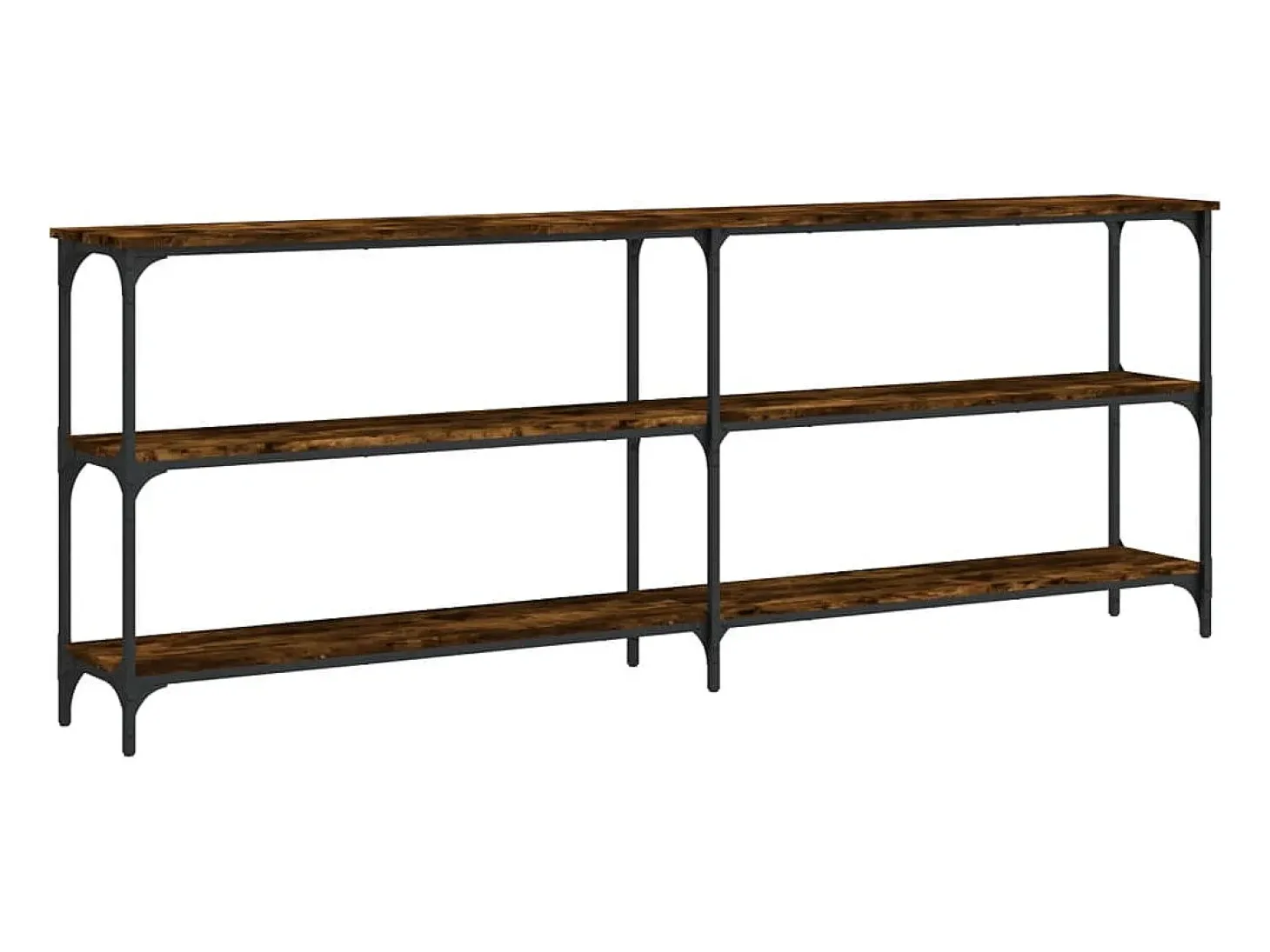 Mesa consola 200x29x75 cm derivados de madeira carvalho fumado