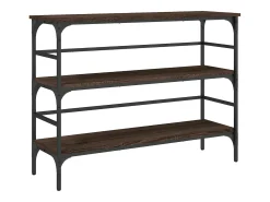 Mesa consola 100x32x75 cm derivados madeira carvalho castanho PT485872