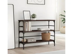 Mesa consola 100x32x75 cm derivados madeira carvalho castanho PT485872