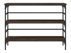 Mesa consola 100x32x75 cm derivados madeira carvalho castanho PT485872