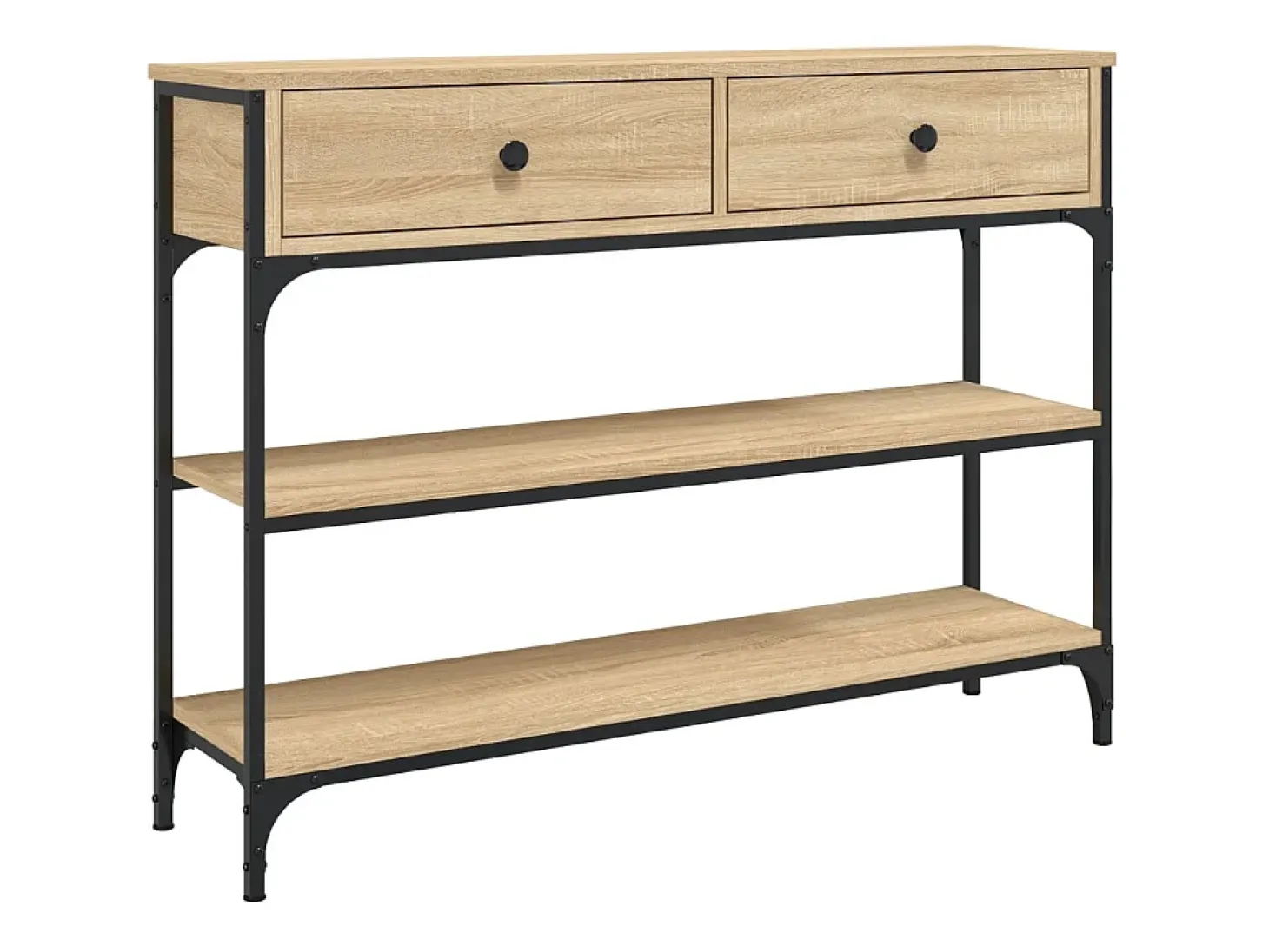 Mesa consola 100x25x75 cm derivados de madeira carvalho sonoma PT604393