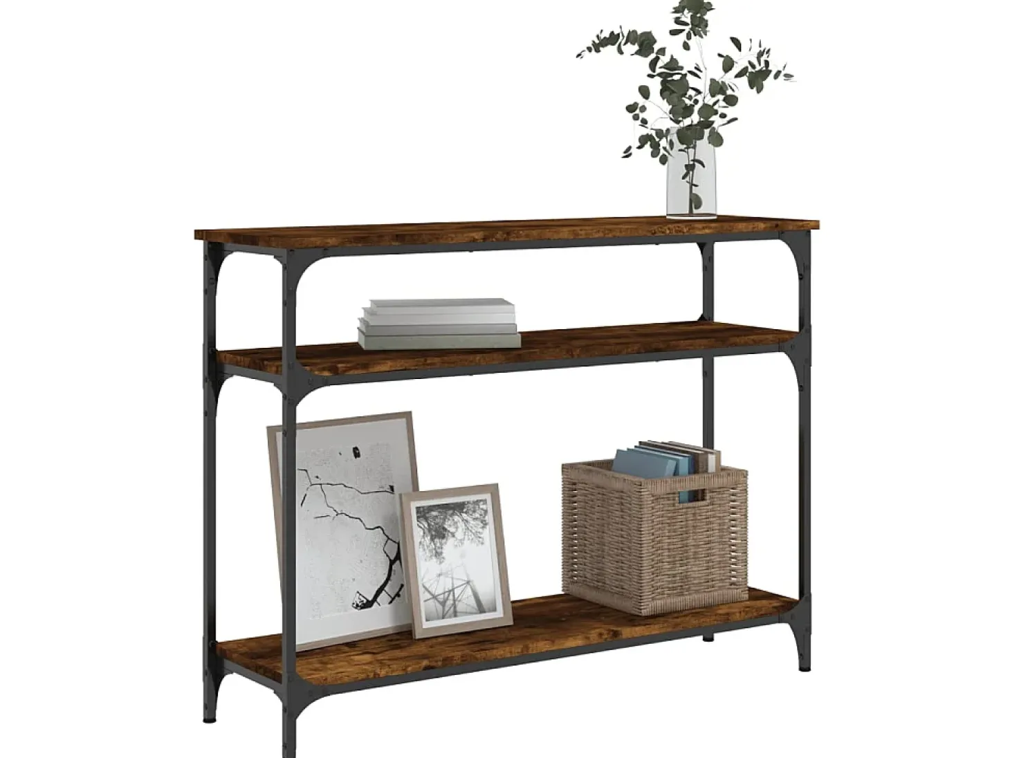 Mesa consola 100x29x75 cm derivados de madeira carvalho fumado PT299026