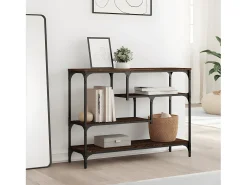 Mesa consola 100x30x75 cm derivados madeira carvalho castanho PT622756