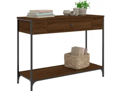 Mesa consola 100x34,5x75 cm derivados madeira carvalho castanho PT306007