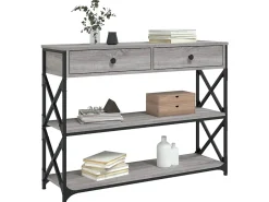 Mesa consola 100x28x75 cm derivados de madeira cinzento sonoma PT390392