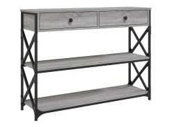 Mesa consola 100x28x75 cm derivados de madeira cinzento sonoma PT390392