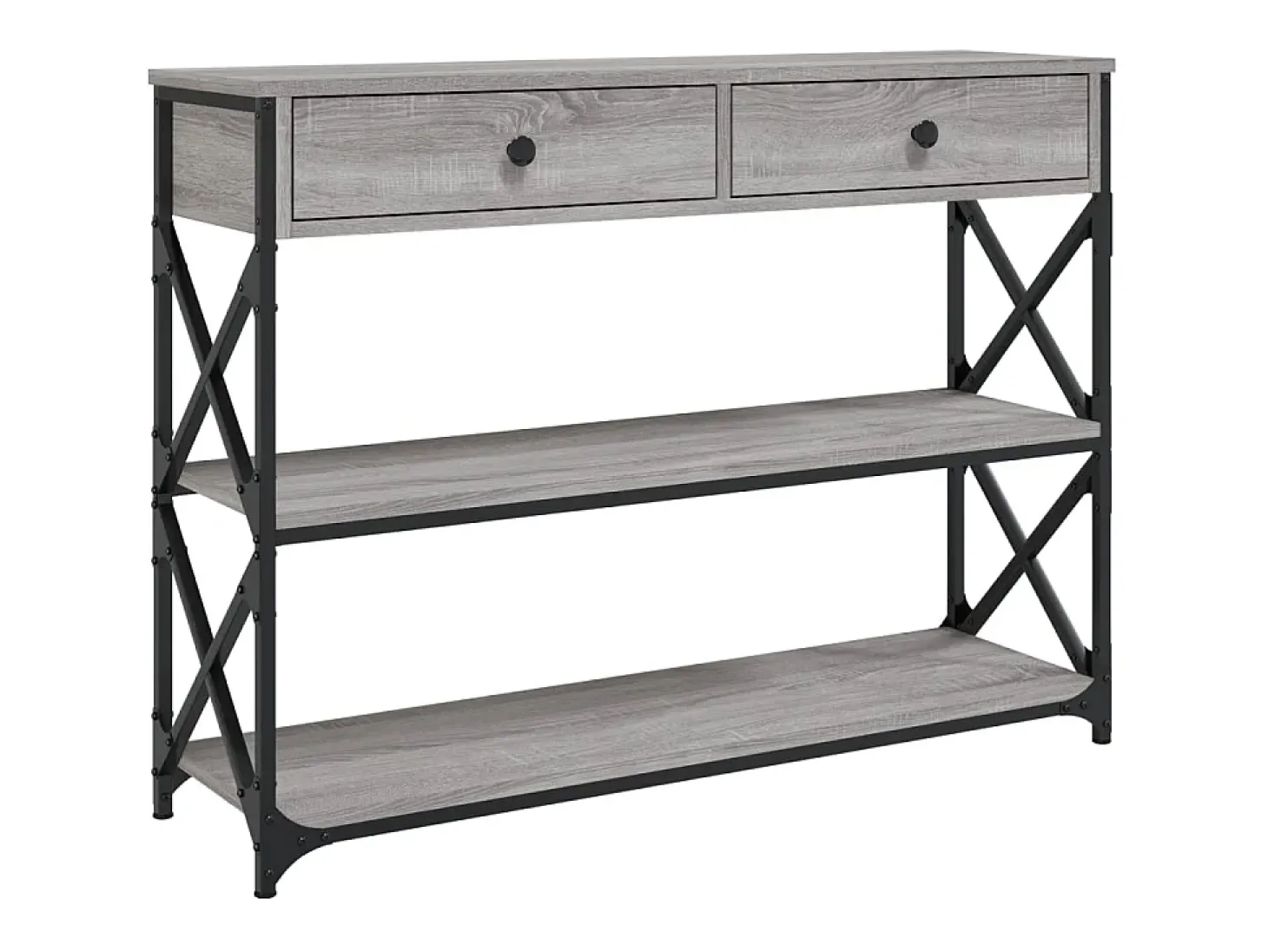 Mesa consola 100x28x75 cm derivados de madeira cinzento sonoma PT390392