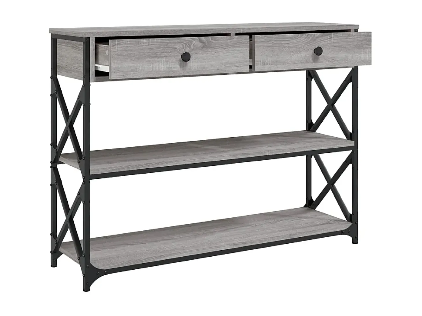 Mesa consola 100x28x75 cm derivados de madeira cinzento sonoma PT390392