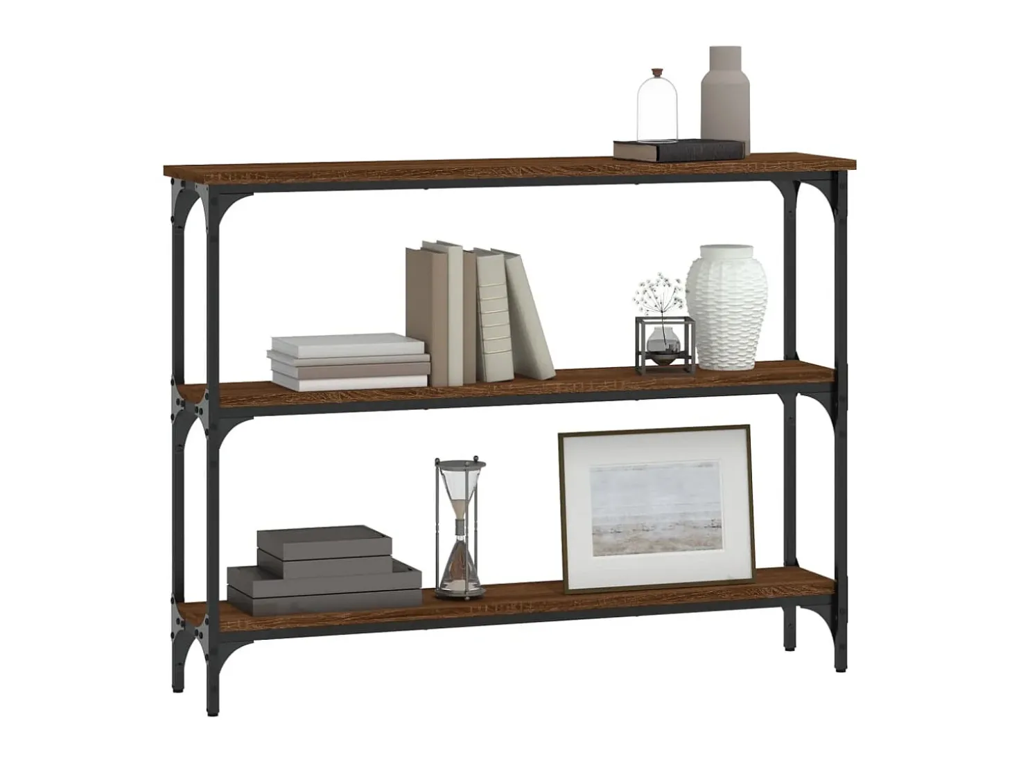 Mesa consola 100x22,5x75 cm derivados madeira carvalho castanho PT957468